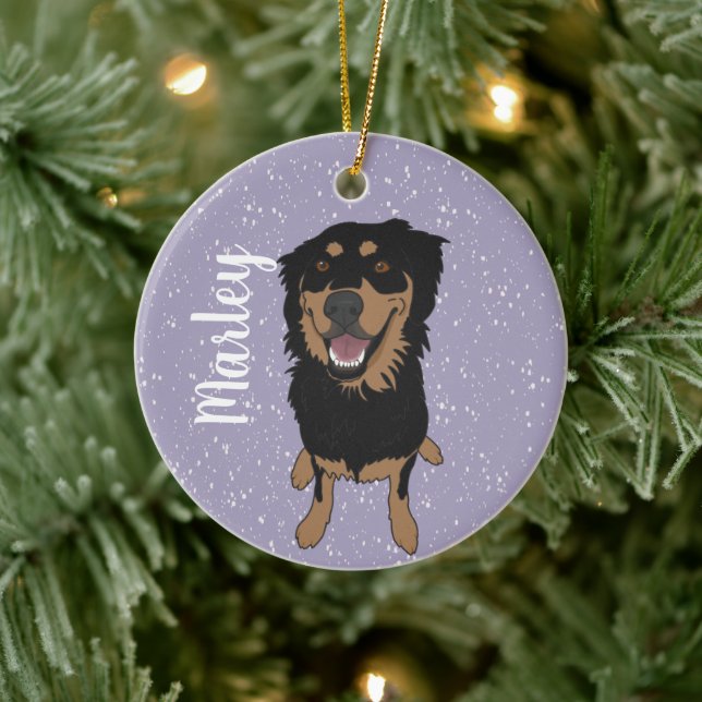 Décoration En Céramique Noel de mélange Rottweiler (Arbre)