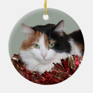 Décoration En Céramique Noël de minou de calicot