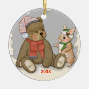Décoration En Céramique Noël de neige Teddy