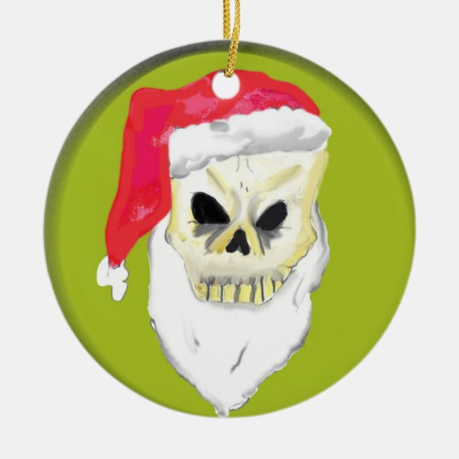 Décoration En Céramique Noël de visage de crâne (Devant)