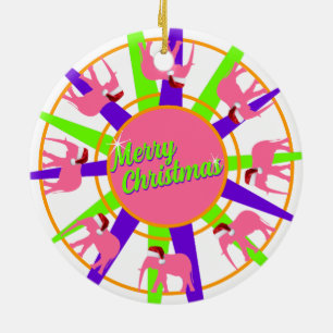 Décoration En Céramique Noël des éléphants de cirque