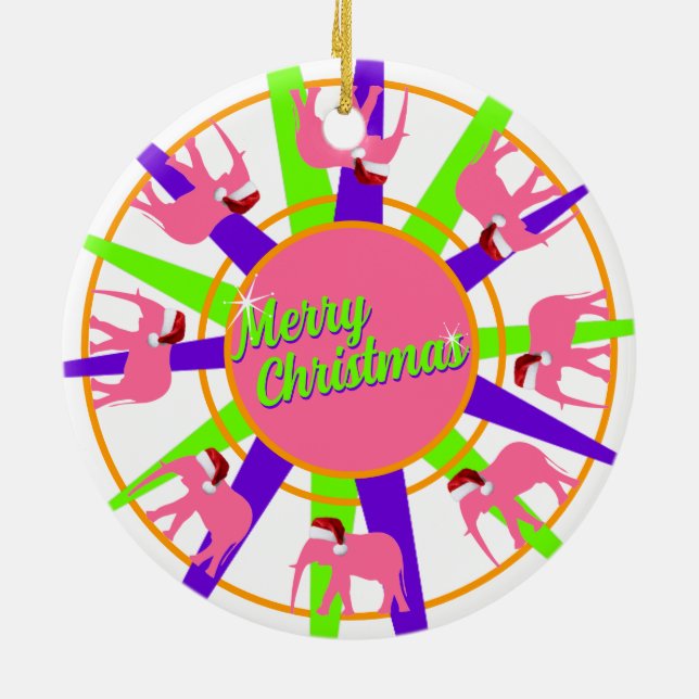 Décoration En Céramique Noël des éléphants de cirque (Dos)