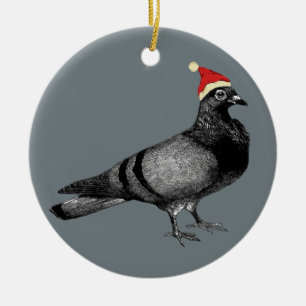 Décoration En Céramique noël des pigeons