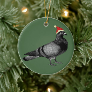 Décoration En Céramique noël des pigeons