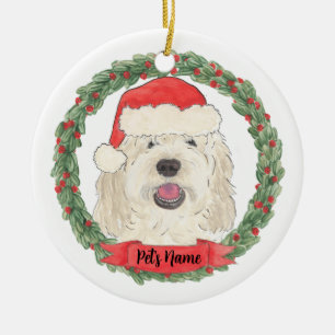 Décoration En Céramique Noël Doodle Crème Blanche Personnalisé