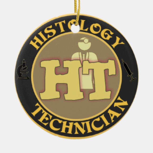 DÉCORATION EN CÉRAMIQUE NOËL D'ORNEMENT DE TECHNICIEN D'HISTOLOGIE DE HT (Devant)