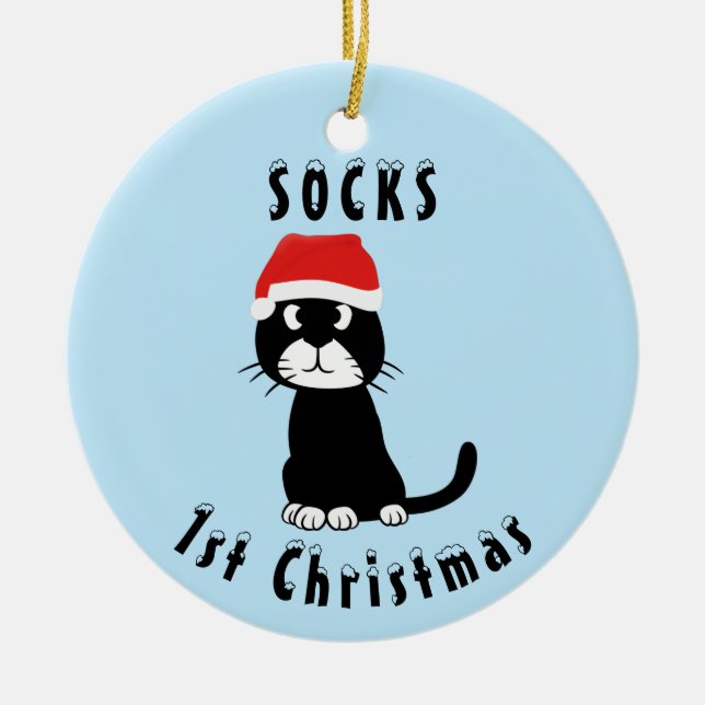 Décoration En Céramique Noël du chat (Devant)