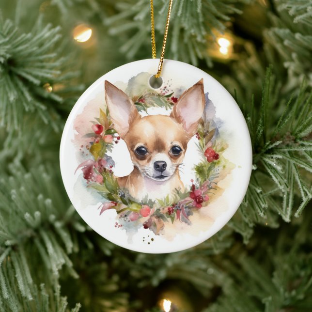 Décoration En Céramique Noël du Chihuahua (Arbre)