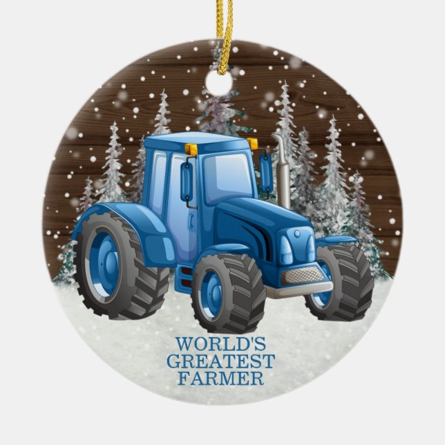 Décoration En Céramique Noël du plus grand tracteur agricole du monde (Devant)