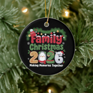 Décoration En Céramique Noël en famille 2026 Manchot ours polaire assortis