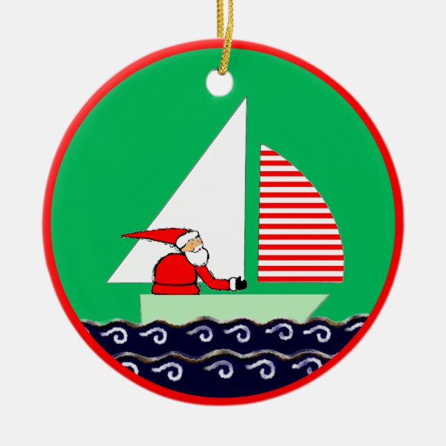 Décoration En Céramique Noël en voile (Devant)