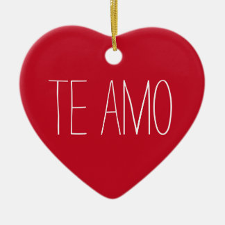 Décoration En Céramique Noël espagnol Te Amo Red Heart Love Ornament