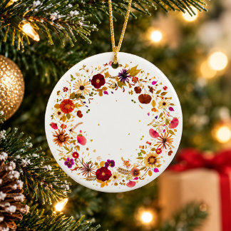 Décoration En Céramique Noël Fleur Cercle Coloré Fleur Pressée en Fleuriss