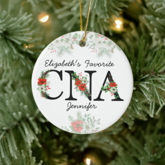 Décoration En Céramique Noël Fleur Rouge Personnalisé CNA Favori
