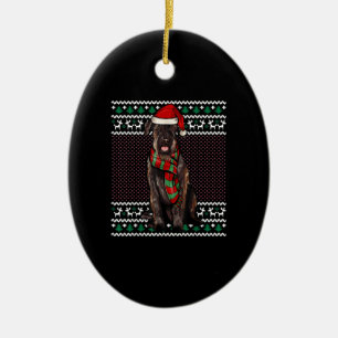 Décoration En Céramique Noël Géant Schnauzer Chien Santa Hat Noël laid