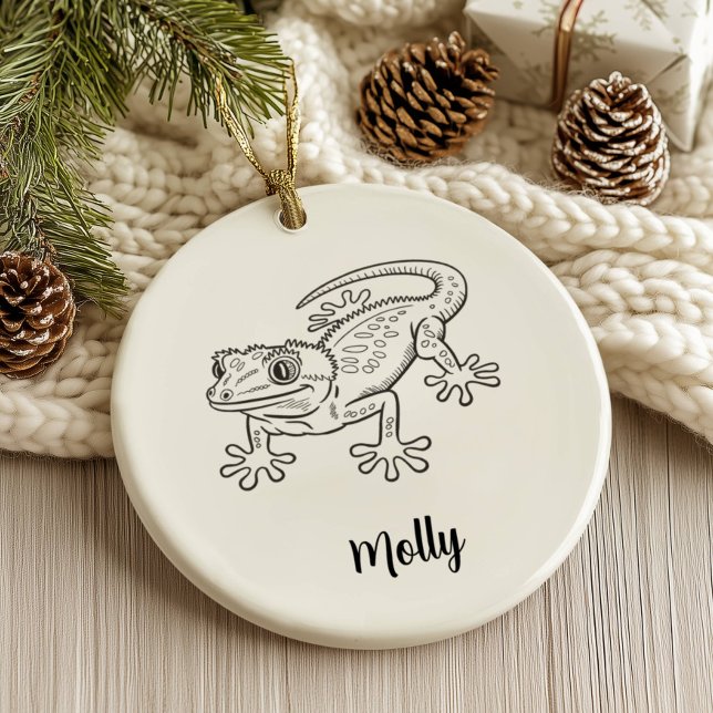 Décoration En Céramique Noël Gecko Personnalisé (Créateur téléchargé)