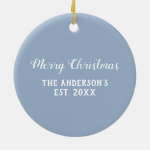 Décoration En Céramique Noël Géométrique Gris Bleu Ardoise
