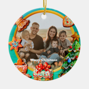 Décoration En Céramique Noël Gingerbread Candy House et Nouvel An