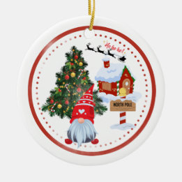 Décoration En Céramique Noël Gnome du Pôle Nord