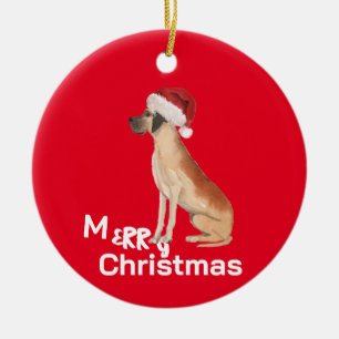 Décoration En Céramique Noël Grand chien Danse Joyeux voeux