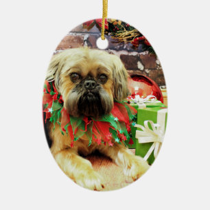 Décoration En Céramique Noël - griffon de Bruxelles - Oliver