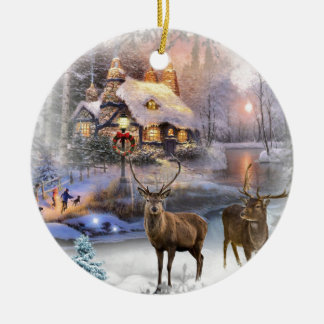 Décoration En Céramique Noël hiver Wilderness Cottage