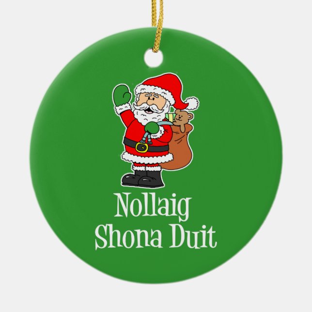 Décoration En Céramique Noël irlandais Père Noël de Nollaig Shona Duit (Devant)
