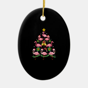 Décoration En Céramique Noël - Joli Flamant rose sapin de Noël