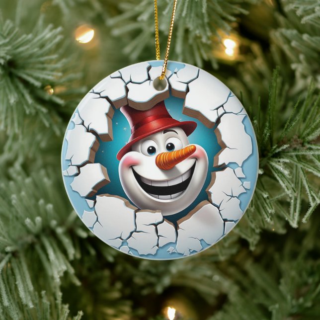 Décoration En Céramique Noël Jolly Snowman 3D (Arbre)