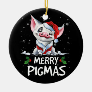 Décoration En Céramique Noël Joyeux Pigmas Drôle Pajama de Noël