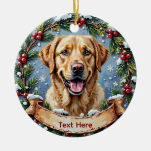 Décoration En Céramique Noël Labrador Retriever personnalisé