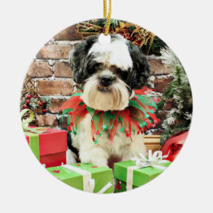 Décoration En Céramique Noël - Lhasa Apso - Parker