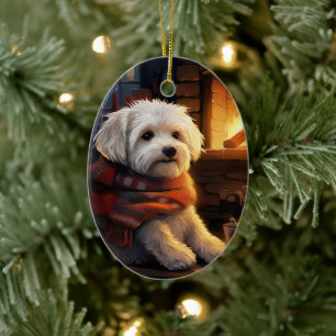 Décoration En Céramique Noël Maltais Unique, Cadeau Pour Amoureux de les c