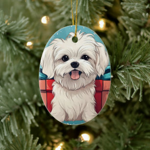 Décoration En Céramique Noël Maltais Unique, Cadeau Pour Amoureux de les c