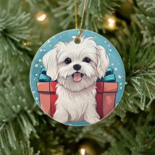 Décoration En Céramique Noël Maltais Unique, Cadeau Pour Amoureux de les c