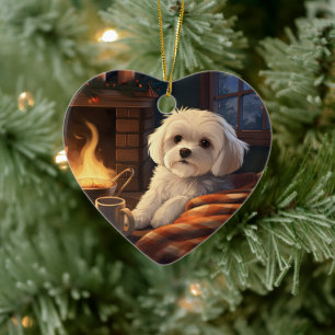 Décoration En Céramique Noël Maltais Unique, Cadeau Pour Amoureux de les c