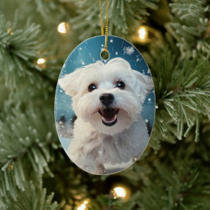 Décoration En Céramique Noël Maltais Unique, Cadeau Pour Amoureux de les c