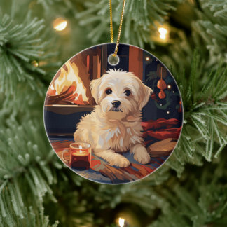 Décoration En Céramique Noël Maltais Unique, Cadeau Pour Amoureux de les c