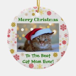 Décoration En Céramique Noël Meilleur Chat Maman Ever Pet Photo