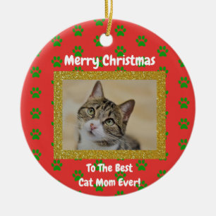 Décoration En Céramique Noël Meilleur Chat Maman toujours Pet Photo