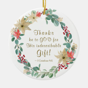 Décoration En Céramique Noël Merci à Dieu Bible Verse