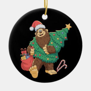 Décoration En Céramique Noël mignon Bigfoot Sasquatch Jeu de Noël Lumières