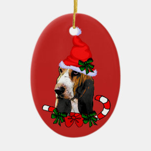 Décoration En Céramique Noël mignon de Basset Hound