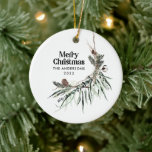 Décoration En Céramique Noël moderne élégante aquarelle botanique<br><div class="desc">Aquarelle rustique noire moderne et élégante séchée botanique florale teintes muettes décoration de Noël de Noël.</div>