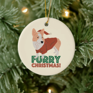 Décoration En Céramique Noël mou Corgi Furry