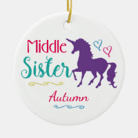 Noël moyen de soeur de licorne colorée de soeurs