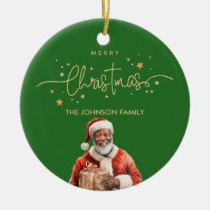Décoration En Céramique Noël noir du Père Noël africain