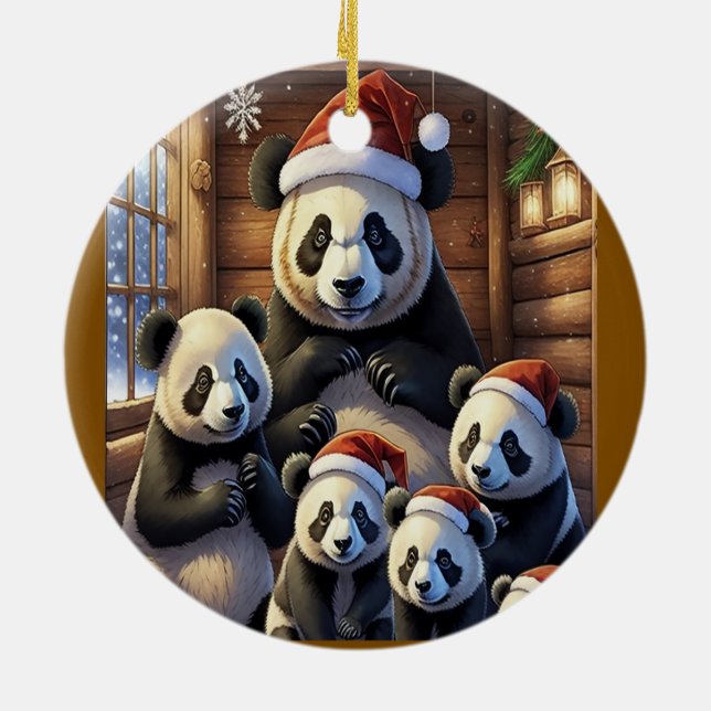 Décoration En Céramique Noël Ours Panda (Dos)