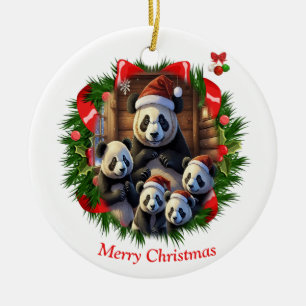 Décoration En Céramique Noël Ours Panda