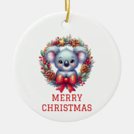 Décoration En Céramique Noël Ourson Koala Mignon